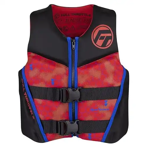 Full Throttle Youth Rapid Dry Neoprene Life Jacket Red