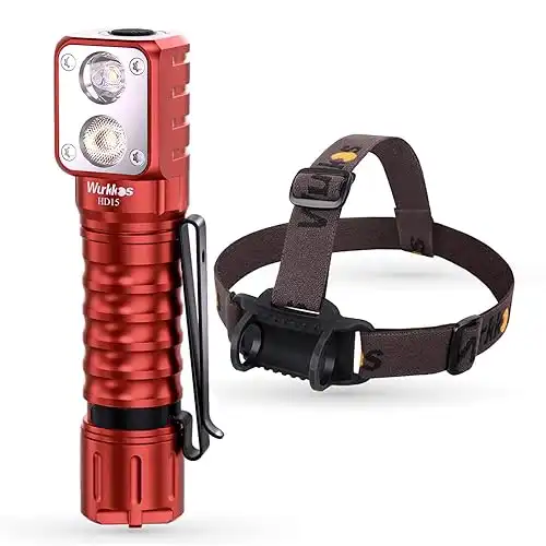 Wurkkos LED Headlamp Rechargeable 2000lm Right Angle HD15