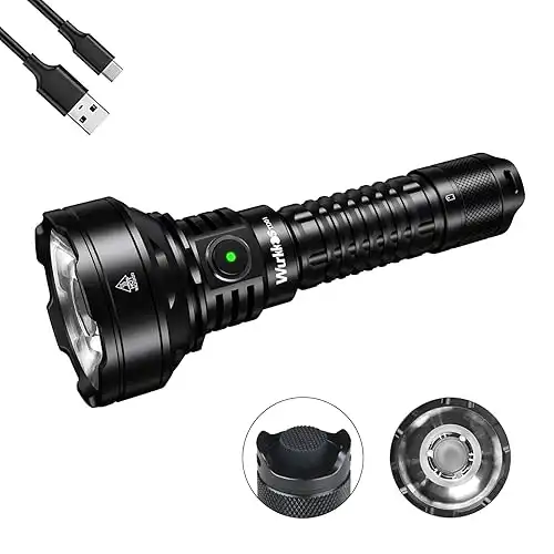 Wurkkos LED Tactical Flashlight Rechargeable 1800LM USB C