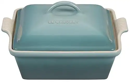 Le Creuset Stoneware Heritage Covered Square Casserole Sea Salt