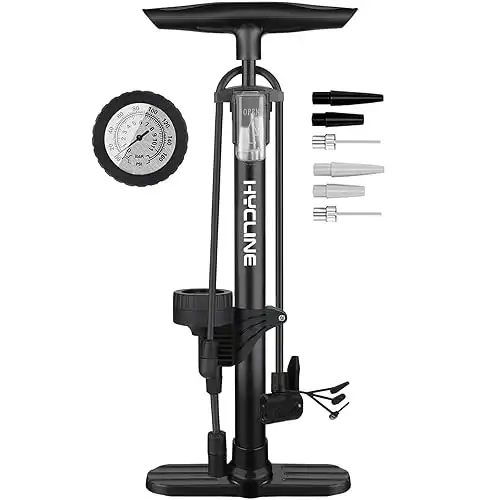 Hycline Bike Floor Pump with Gauge 160 PSI