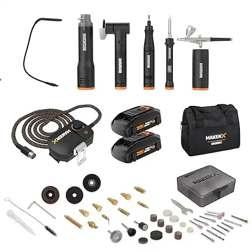 Worx MakerX 6 Tool Kit Rotary Tool Wood Metal Crafter