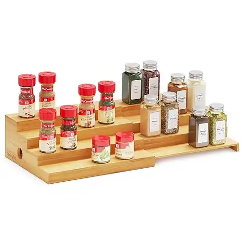 SpaceAid 4 Tier Bamboo Spice Rack Organizer