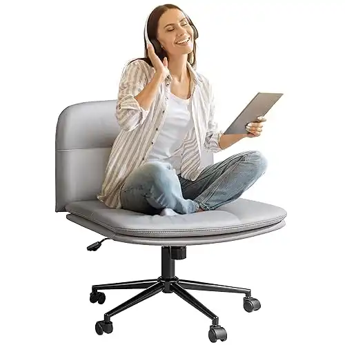 Flexispot Armless Cross Legged Office Chair Adjustable Gray