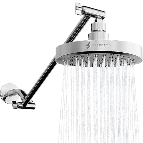 SparkPod Round Rain Shower Head with Extension Arm