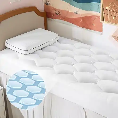 Bedsure Breescape Twin XL Quilted Mattress Pad Cooling Topper