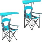 Alpha Camp Oversized Camping Chair with Shade Canopy 2 Pack