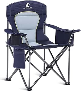 Alpha Camp Oversized Camping Folding Chair with Cooler Bag