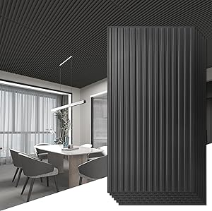 Art3d 12-Pack Slat Design 3D Wall Panels Black