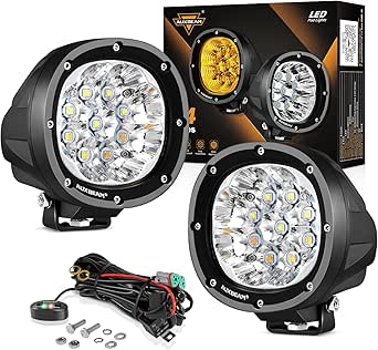 Auxbeam 4 Inch 90W LED Amber White Spot Strobe Light Pods