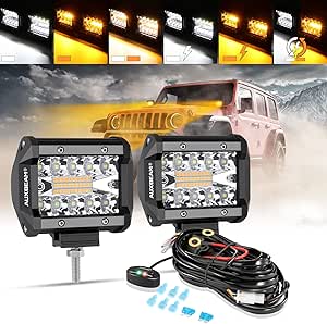 Auxbeam 4 Inch LED Pods Strobe Light Bar 120W