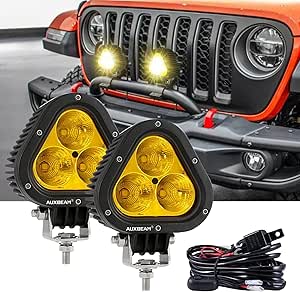 Auxbeam 4in 90W LED Amber Fog Light 9000LM Off Road