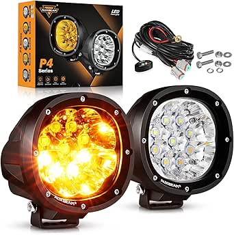 Auxbeam 6 Modes Amber White LED Lights 4 inch 90W