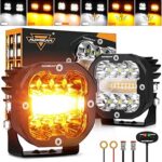 Auxbeam 6 Modes Amber White LED Pods 3Inch 96W