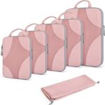 Bagsmart Compression Packing Cubes Travel Essentials 6-Pack Pink