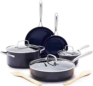 Blue Diamond Hard Anodized Ceramic Nonstick 10 Piece Cookware Set