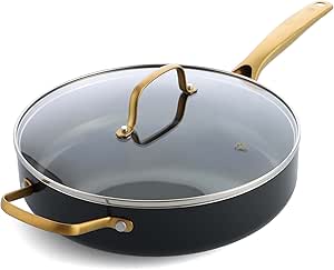 Blue Diamond Gold 4QT Saute Pan Ceramic Nonstick Induction Safe