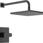 Delta Faucet Modern Raincan Shower Valve Trim Kit Matte Black