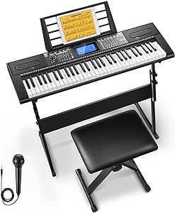 Donner 61 Key Electric Piano Kit with Stand Stool Mic