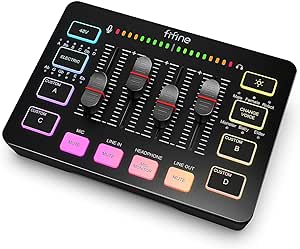 Fifine Gaming Audio Mixer RGB PC XLR Interface