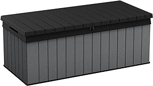 Keter Darwin 100 Gallon Resin Deck Box Grey & Black