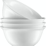 KooK Ceramic Salad Serving Bowls White Glossy Porcelain 41 oz Set