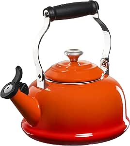 Le Creuset Enamel Steel Whistling Tea Kettle 1.7 qt Flame