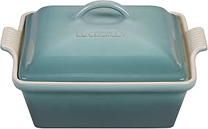 Le Creuset Stoneware Heritage Covered Square Casserole Sea Salt