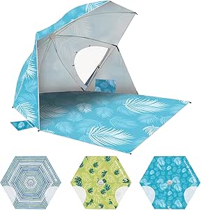 OutdoorMaster Pop Up Beach Umbrella Tent UPF 50+