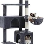 Pawz Road Cat Tree 60 Inches Dual Condos Dark Gray