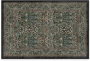 Ruggable Morris & Co Washable Rug Blackthorn Forest Green 2'x3'