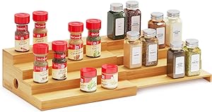 SpaceAid 4 Tier Bamboo Spice Rack Organizer