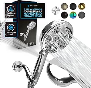 SparkPod 5 Inch 9 Spray Handheld Shower Head