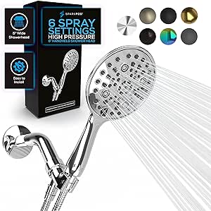 SparkPod 6 Spray High Pressure Hand Held Shower Head Set