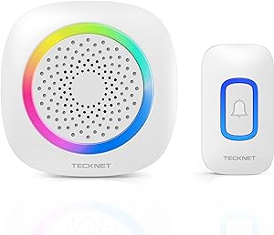 Tecknet Wireless Doorbell RGB Light Battery Powered IP66