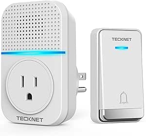 Tecknet Wireless Doorbells Waterproof 60 Ringtones 1300ft Range