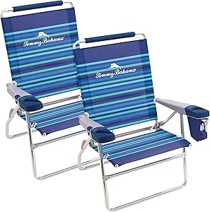 Tommy Bahama 15" 4 Position Folding Beach Chair 2 Pack