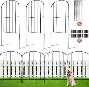 VEVOR Decorative Garden Fence 10 Pack Metal Dog Fence