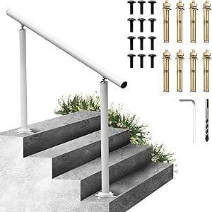 Vevor Adjustable Aluminum Handrail for 3-4 Steps Outdoor