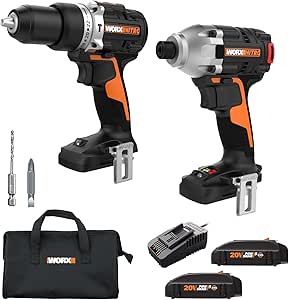 Worx Nitro 20V Brushless Hammer Drill Impact Driver Combo