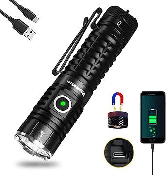 Wurkkos LED Flashlight Rechargeable High Lumen USB C