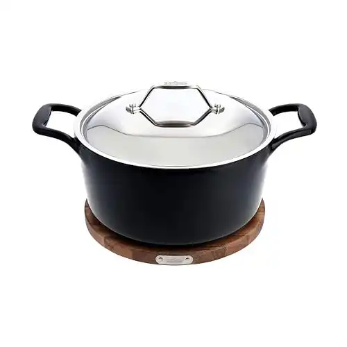 All-Clad Cast Iron Enameled Dutch Oven 6 Quart Black