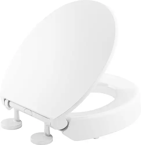 Kohler Hyten Elevated Quiet-Close Round Toilet Seat White