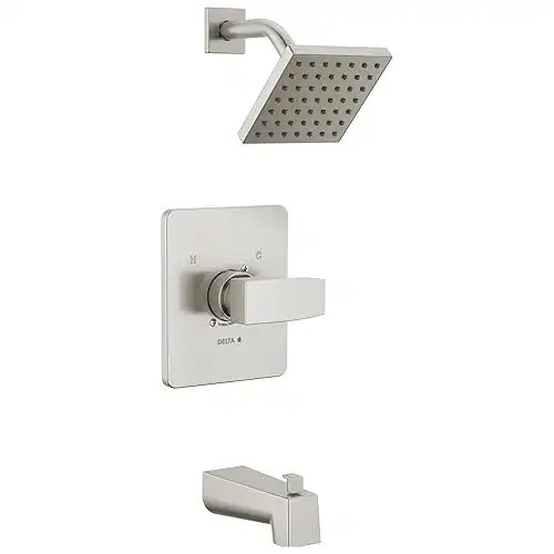 Delta Faucet Modern Brushed Nickel Tub and Shower Trim Kit