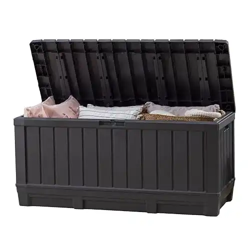 Keter Kentwood 92 Gallon Resin Deck Box Dark Grey