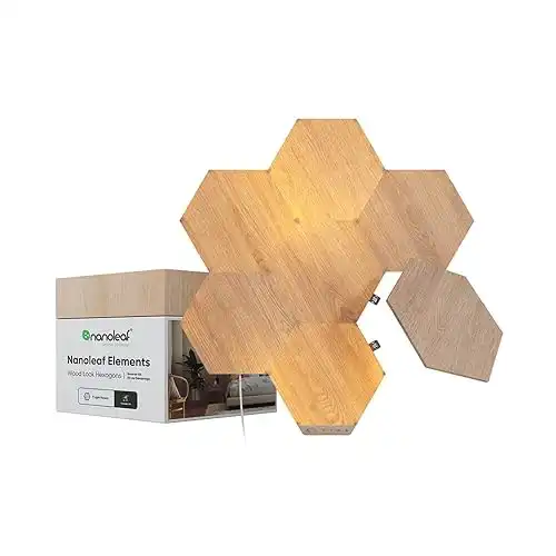 Nanoleaf Elements Wood Look Hexagons Smarter Kit 7 Panel