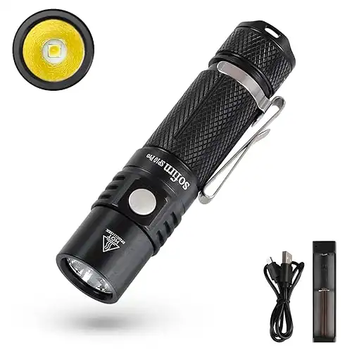 Sofirn SP10 Pro Mini Flashlight 900 Lumens Black-KIT