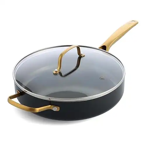 Blue Diamond Gold 4QT Saute Pan Ceramic Nonstick Induction Safe