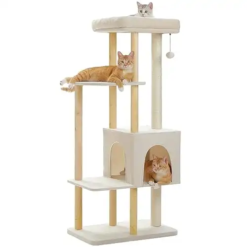 Pawz Road Large Cat Tree 53 Inches Beige