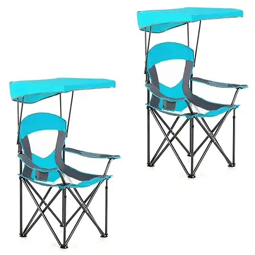 Alpha Camp Oversized Camping Chair with Shade Canopy 2 Pack